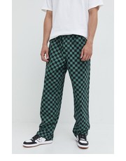 Spodnie męskie spodnie męskie kolor zielony proste - Answear.com Vans