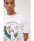 T-shirt - koszulka męska Vans t-shirt bawełniany X KAITLIN CHAN kolor biały z nadrukiem