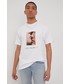 T-shirt - koszulka męska Vans t-shirt bawełniany X SARA LORUSSO kolor biały z nadrukiem