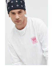 T-shirt - koszulka męska longsleeve bawełniany kolor biały z nadrukiem - Answear.com Vans