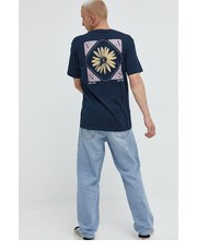 T-shirt - koszulka męska t-shirt bawełniany kolor granatowy z nadrukiem - Answear.com Vans
