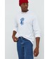 T-shirt - koszulka męska Vans longsleeve bawełniany kolor biały z nadrukiem