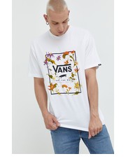T-shirt - koszulka męska t-shirt bawełniany kolor biały z nadrukiem - Answear.com Vans