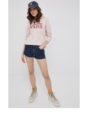 Bluza bluza bawełniana damska kolor różowy z kapturem z nadrukiem - Answear.com Vans