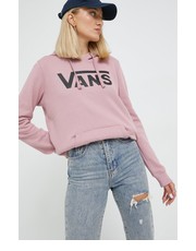 Bluza bluza bawełniana damska kolor różowy z kapturem z nadrukiem - Answear.com Vans