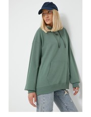 Bluza bluza bawełniana damska kolor zielony z kapturem gładka - Answear.com Vans