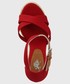 Sandały na obcasie U.S. Polo Assn . sandały damskie kolor czerwony na koturnie