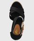 Sandały na obcasie U.S. Polo Assn . sandały damskie kolor czarny na koturnie