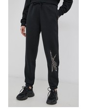 Spodnie Spodnie damskie kolor czarny z nadrukiem - Answear.com Reebok
