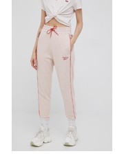 Spodnie spodnie damskie kolor beżowy gładkie - Answear.com Reebok