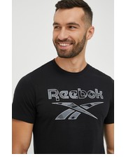 T-shirt - koszulka męska t-shirt bawełniany kolor czarny z nadrukiem - Answear.com Reebok