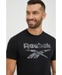 T-shirt - koszulka męska Reebok t-shirt bawełniany kolor czarny z nadrukiem