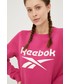 Bluza Reebok bluza damska kolor różowy z nadrukiem