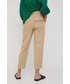Spodnie Marc O'Polo Marc OPolo spodnie z domieszką lnu damskie kolor beżowy proste high waist