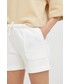 Spodnie Marc O'Polo Marc OPolo szorty bawełniane damskie kolor biały gładkie high waist