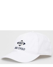 Czapka Marc OPolo czapka bawełniana kolor biały z aplikacją - Answear.com Marc O'Polo