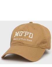 Czapka Marc OPolo czapka bawełniana DENIM kolor brązowy z aplikacją - Answear.com Marc O'Polo