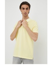 T-shirt - koszulka męska Marc OPolo polo bawełniane kolor żółty gładki - Answear.com Marc O'Polo