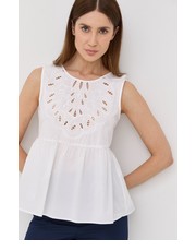 Bluzka bluzka bawełniana damska kolor biały gładka - Answear.com Liu Jo