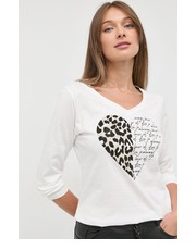 Bluzka longsleeve bawełniany kolor biały - Answear.com Liu Jo