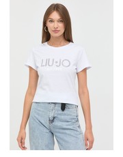 Bluzka t-shirt bawełniany kolor biały - Answear.com Liu Jo