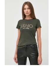 Bluzka t-shirt bawełniany kolor zielony - Answear.com Liu Jo