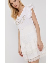 Spódnica spódnica bawełniana kolor biały mini rozkloszowana - Answear.com Liu Jo