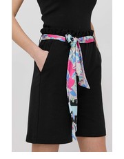 Spodnie szorty damskie kolor czarny gładkie high waist - Answear.com Liu Jo