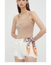 Spodnie szorty jeansowe damskie kolor biały gładkie medium waist - Answear.com Liu Jo