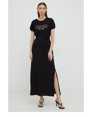 Sukienka sukienka bawełniana kolor czarny maxi rozkloszowana - Answear.com Liu Jo