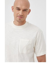 T-shirt - koszulka męska t-shirt bawełniany kolor beżowy gładki - Answear.com Liu Jo
