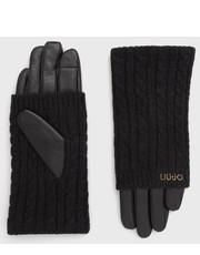 Rękawiczki rękawiczki skórzane damskie kolor czarny - Answear.com Liu Jo