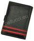 Portfel Pellucci Portfel męski skórzany  N4L-SGT Czarno czerwony