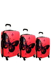 walizka Średnia walizka  PRINT M Różowy Motyl - kemer.pl