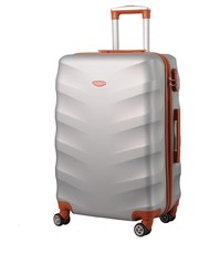walizka Średnia walizka  EXCLUSIVE 6881M Srebro brązowa - kemer.pl