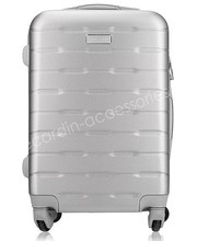 walizka Mała kabinowa walizka  ABS1240 RUIANO01 M Srebrna - bagazownia.pl