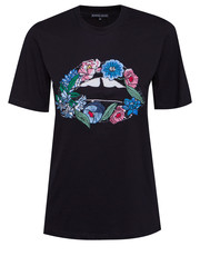 bluzka T-shirt  EMBROIDERED FLOWER LIP - Sportofino.com