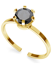 Pierścionek Srebrny pierścionek z diamentem 6mm My RING™ 925 : Kolor pokrycia srebra - Pokrycie Żółtym 24K Złotem - Giorre.pl Giorre