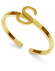 Pierścionek Srebrny pierścionek z literką My RING™ 925 : Kolor pokrycia srebra - Pokrycie Żółtym 18K Złotem, Litera - S - Giorre.pl Giorre