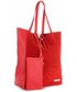 Shopper bag Vittoria Gotti Włoskie Torebki Skórzane  ShopperBag z Etui Czerwona