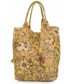 Shopper bag Vittoria Gotti Torebka Skórzana Shopper Bag Kwiaty Multikolor - Żółta
