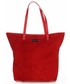 Shopper bag Vittoria Gotti Skórzany ShopperBag Torebka renomowanej marki   Czerwona
