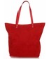 Shopper bag Vittoria Gotti Skórzany ShopperBag Torebka renomowanej marki   Czerwona