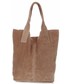 Shopper bag Vittoria Gotti Torebki Skórzane firmy  typu ShopperBag Zamsz Naturalny Wysokiej Jakości Ziemista
