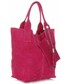 Shopper bag Vittoria Gotti Włoskie Torebki Skórzane typu ShopperBag wykonane z Wysokiej Jakości Zamszu Naturalnego Fuksja