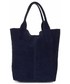 Shopper bag Vittoria Gotti Torebki Skórzane typu ShopperBag XL Włoskiej firmy  wykonane z Wysokiej Jakości Zamszu Naturalnego Granatowa