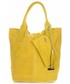 Shopper bag Vittoria Gotti Torebki Skórzane typu ShopperBag XL Włoskiej firmy  wykonane z Wysokiej Jakości Zamszu Naturalnego Żółty