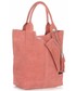 Shopper bag Vittoria Gotti Torebki Skórzane typu ShopperBag XL Włoskiej firmy  wykonane z Wysokiej Jakości Zamszu Naturalnego Łososiowa