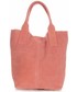 Shopper bag Vittoria Gotti Torebki Skórzane typu ShopperBag XL Włoskiej firmy  wykonane z Wysokiej Jakości Zamszu Naturalnego Łososiowa