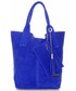 Shopper bag Vittoria Gotti Torebki Skórzane typu ShopperBag XL Włoskiej firmy  wykonane z Wysokiej Jakości Zamszu Naturalnego Kobaltowa